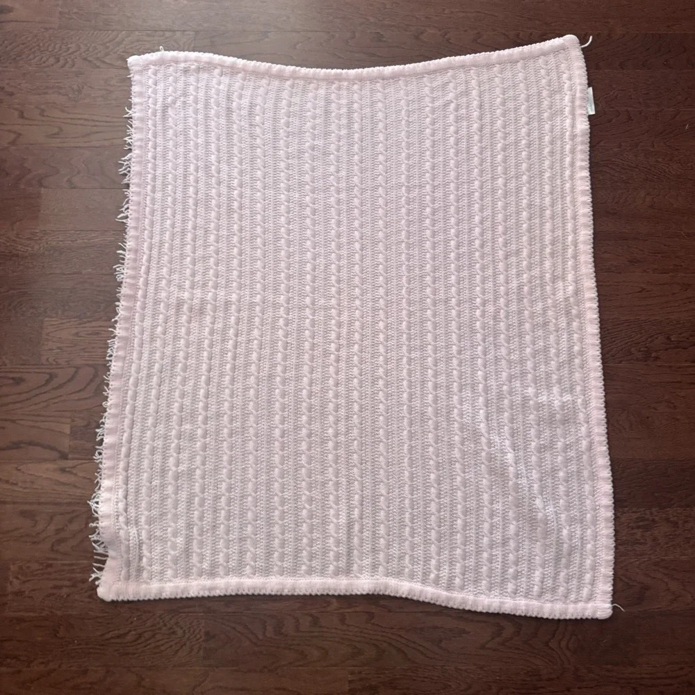 Target Amy Coe Pink Chenille Cable Knit Baby Blanket Limited Edition 36